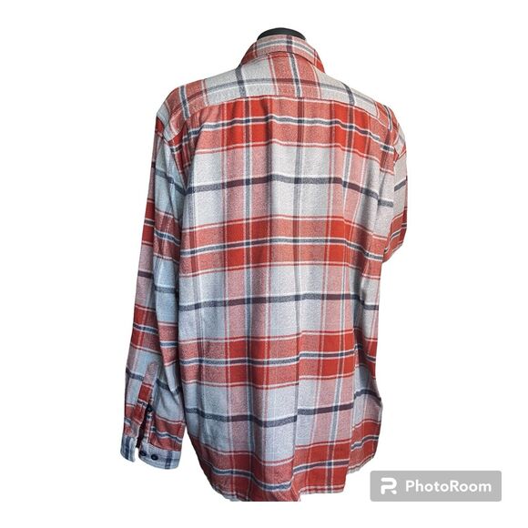 Patagonia Organic Cotton Plaid Soft Flannel Button Up Shirt Men XL Pumpkin - Picture 2 of 16